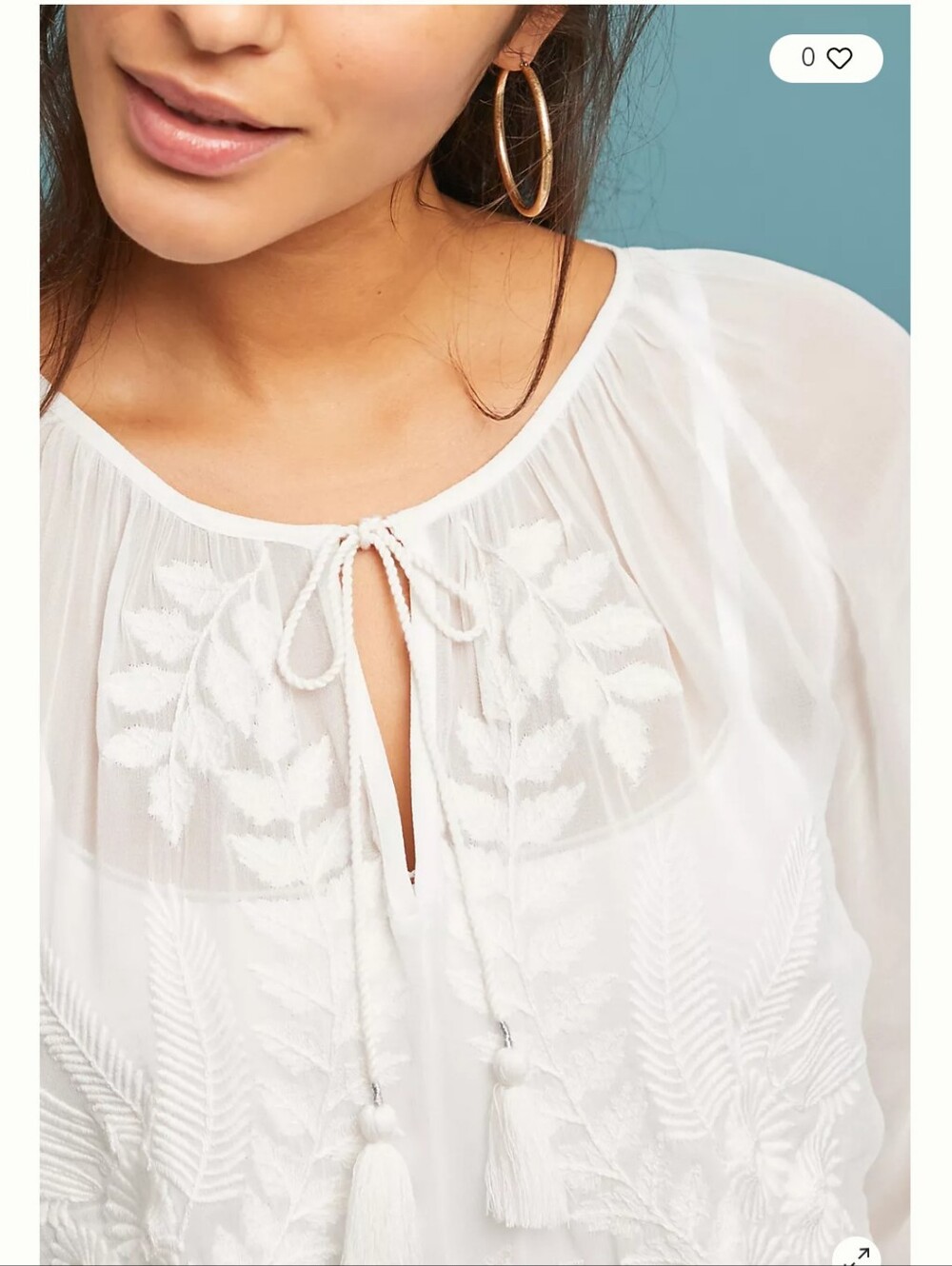 Anthropologie Ephesus Embroidered Blouse XS